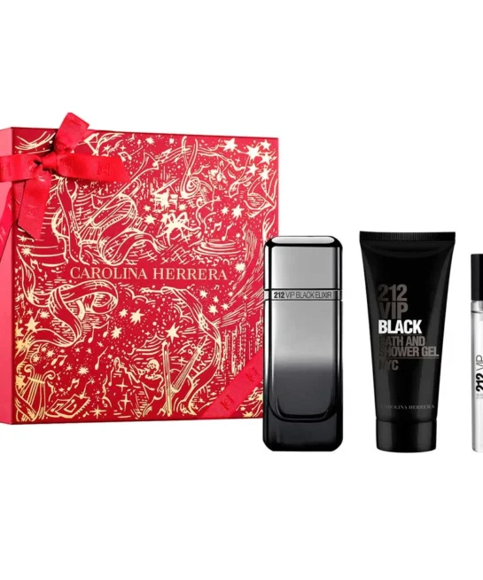 CAROLINA HERRERA 212 VIP BLACK ELIXIR 3 PIEZAS EDP 100ML CABALLERO